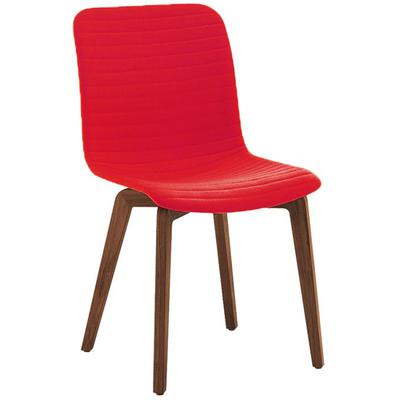 Vela Dining Chair with Walnut Back - Red