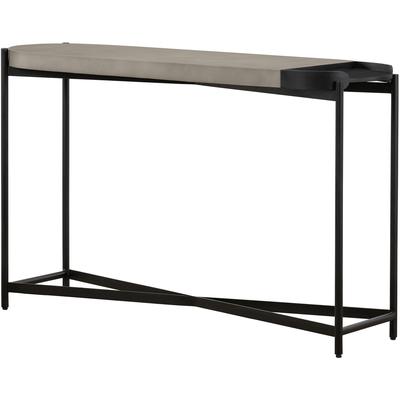 Colleen Concrete and Black Metal Modern Console Table