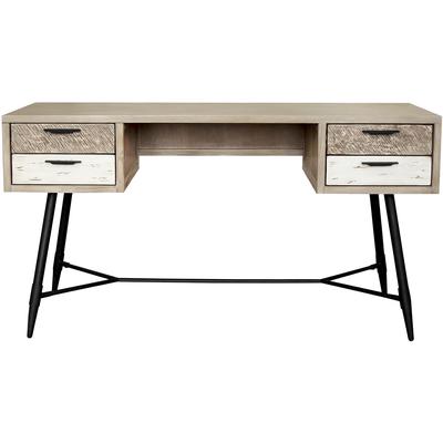 Gesbri 4-Drawer Desk - Two-Tone Acacia