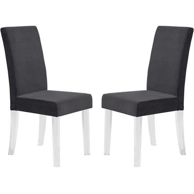 Set of 2 Liada Modern and Contemporary Dining Chairs - Black